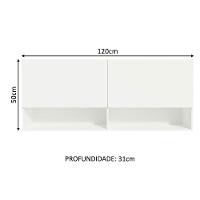 Armário Aéreo Para Quarto Com Nicho E Prateleira 120cm Branco Madesa Branco - 7