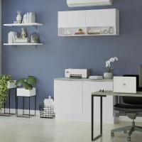 Armário Aéreo Para Escritório Com Nicho E Prateleira 120cm Branco Madesa Branco - 2