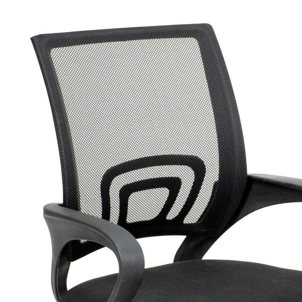 Cadeira De Escritorio Com Base Cromada Mesh - Preta - 4