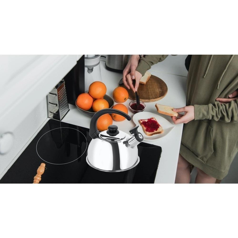 Chaleira Inox Com Apito 2 Litros Compativel Fogão De Indução - 5