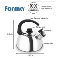 Chaleira Inox Com Apito 2 Litros Compativel Fogão De Indução - 3