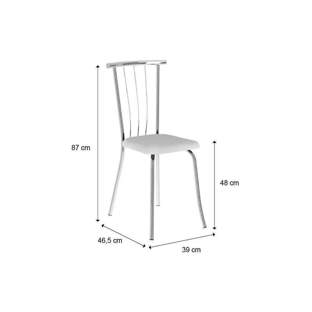 Cadeira Sala de Jantar 154 Aço Kit 2 Uni Prata - Assento Courano Cacau - Carraro - 5