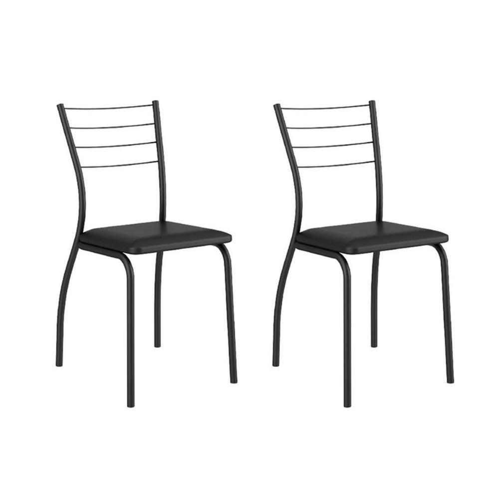 Cadeira Sala De Jantar 1700 Kit Aço 2 Uni Prata - Assento Courano Cacau - Carraro - 3