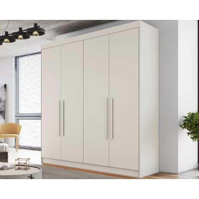 Guarda Roupa Solteiro Nantes 4 Portas Bater 3 Gavetas Off White Móveis Europa