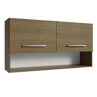 Armário Aéreo Cozinha 105cm 2 Portas 1 Nicho Rustic Emilly Madesa Rustic - 1