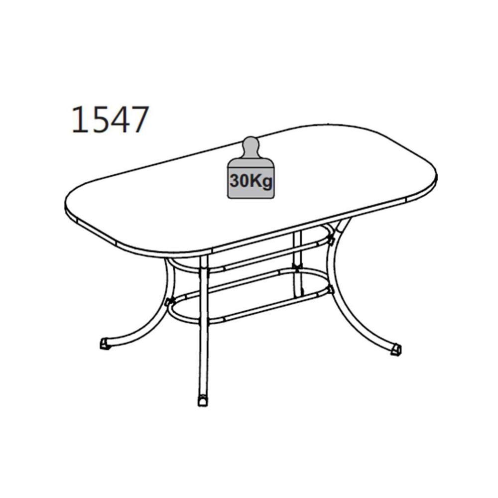 Mesa de Sala Jantar 1547 Aço c/Tampo Madeirado 160x90cm Preto/Legno - Carraro - 5