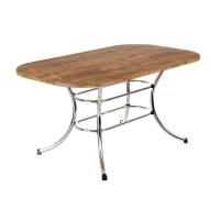 Mesa de Sala Jantar 1547 Aço c/Tampo Madeirado 160x90cm Preto/Legno - Carraro