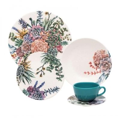 Aparelho De Jantar 20 Peças Ceramica Unni Bothanica