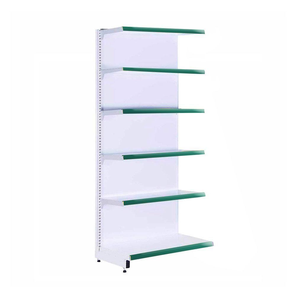 Gôndola Prateleira Supermercado 6 Níveis 40x30 New Plus 2,00m Parede Continuação Verde Sa Gôndolas - 1