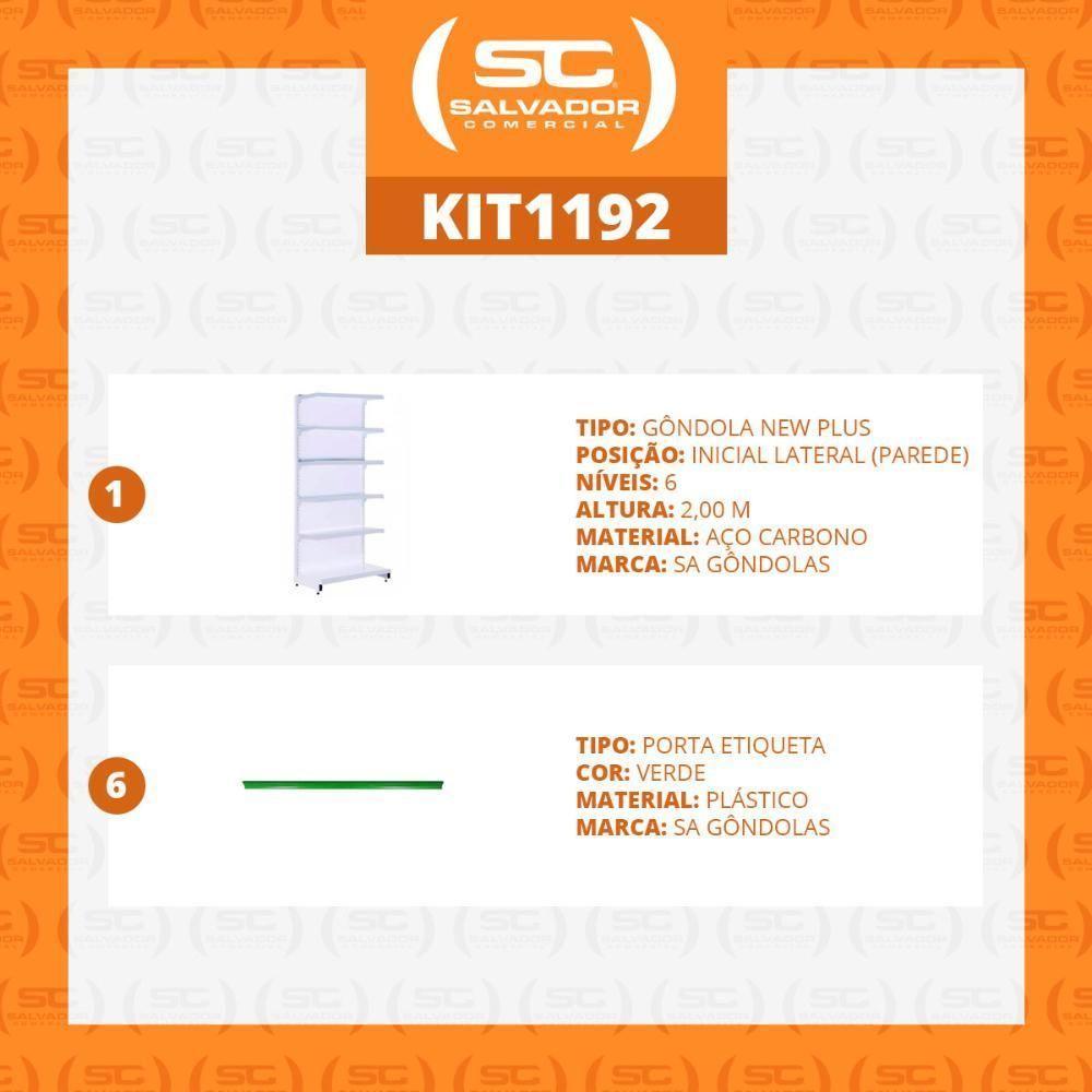 Gôndola Prateleira Supermercado 6 Níveis 40x30 New Plus 2,00m Parede Inicial Verde Sa Gôndolas - 5