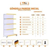 Gôndola Prateleira Supermercado 6 Níveis 40x30 New Plus 2,00m Parede Inicial Verde Sa Gôndolas - 3