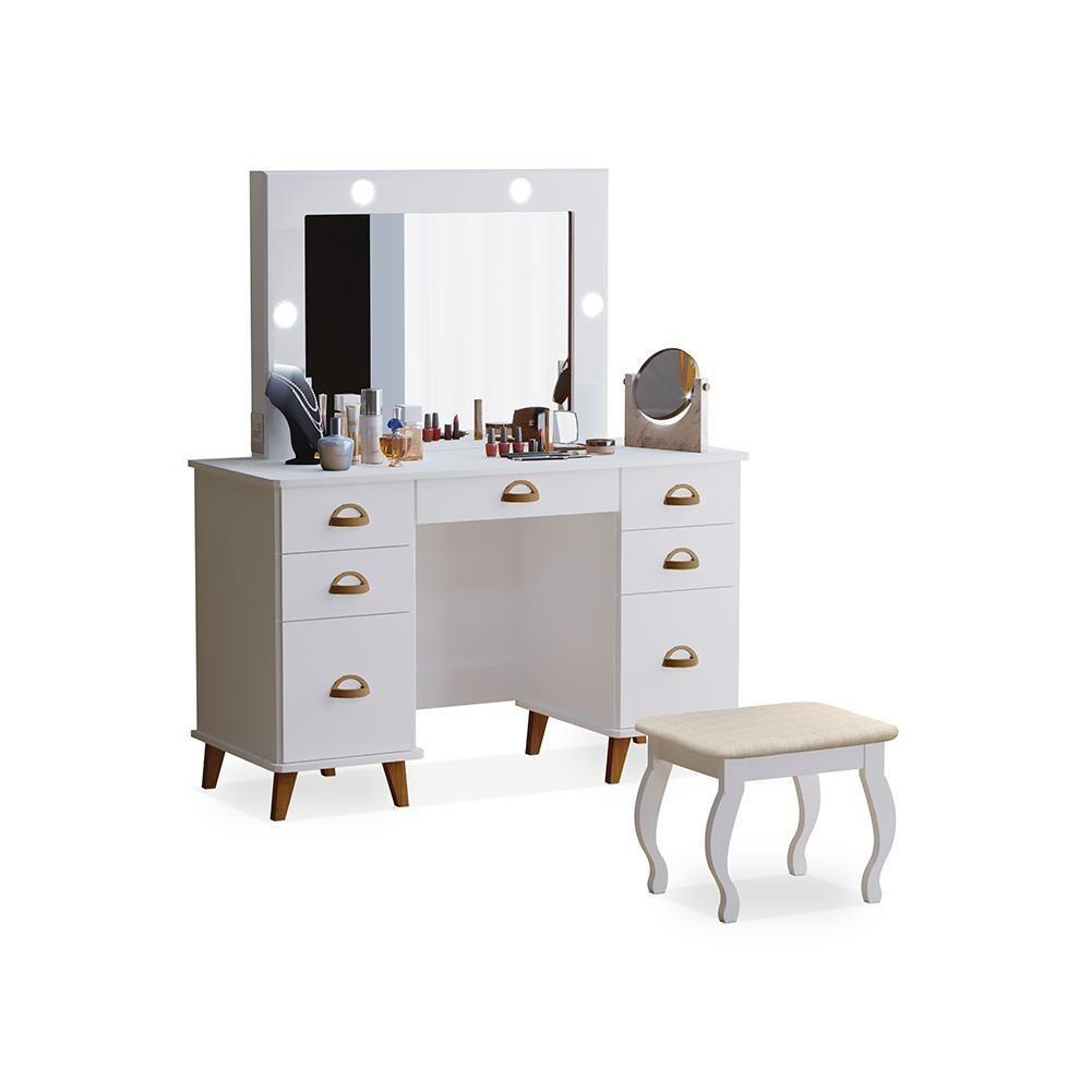 Penteadeira Com Assento Omaha Branco - 1