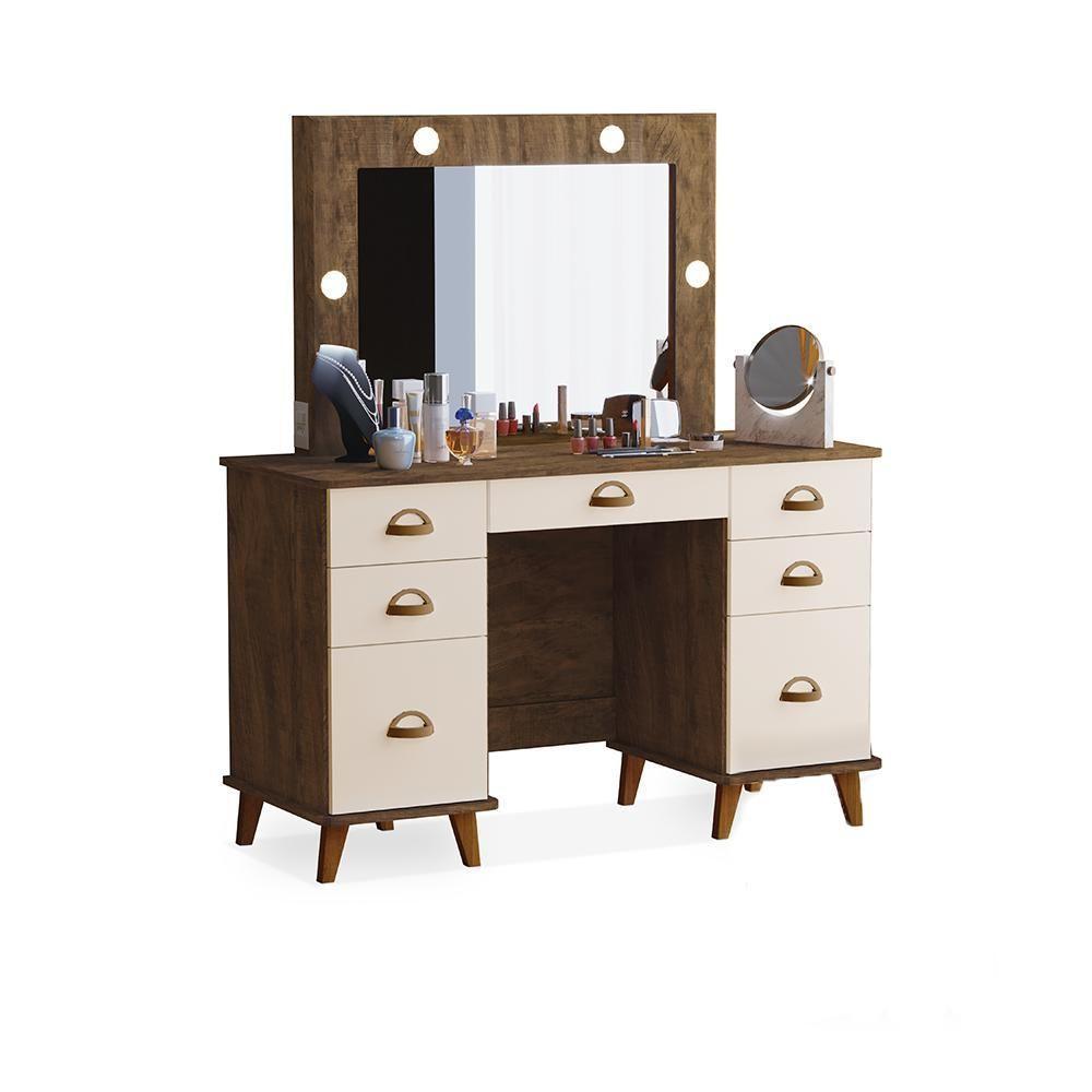 Penteadeira Com 7 Gavetas León Malbec Off White - 1