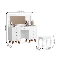 Penteadeira Feminina Com Assento Atlanta Branco - 2