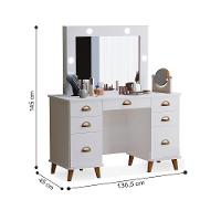 Penteadeira Com 7 Gavetas León Branco - 2