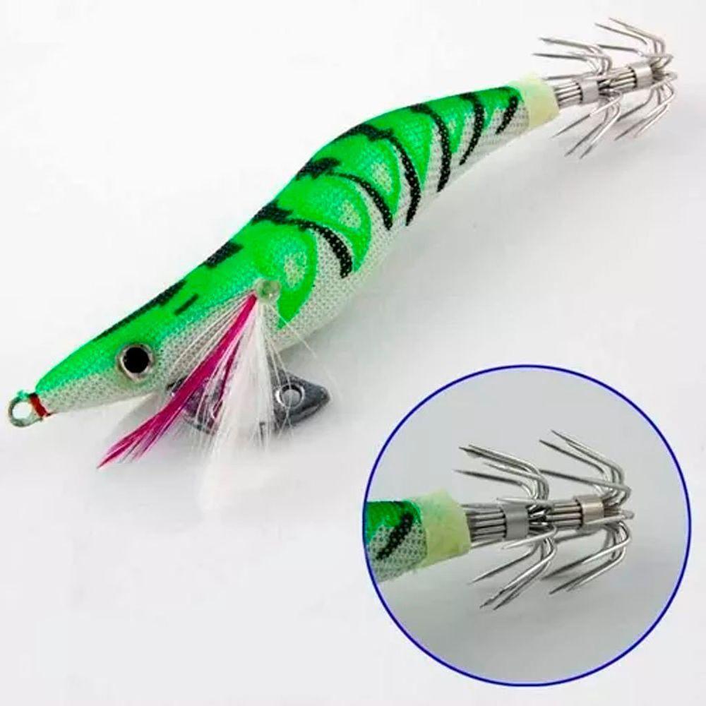 Kit 4 Isca Artificial Zangarilho Escuro 13cm Pesca Lula 24 Fisgas - 4