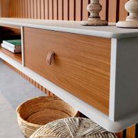 Home Ripado Para Tv 65 Polegadas Estoril Off White Nature - 3