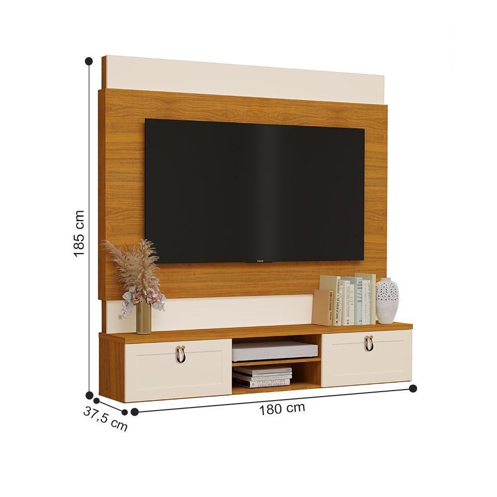 Estante Home Bolonha 75 Polegadas Freijó Off White - 2