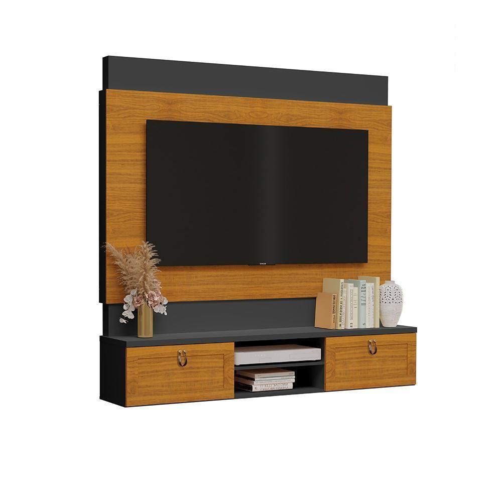 Estante Home Bolonha 75 Polegadas Freijó Preto - 1