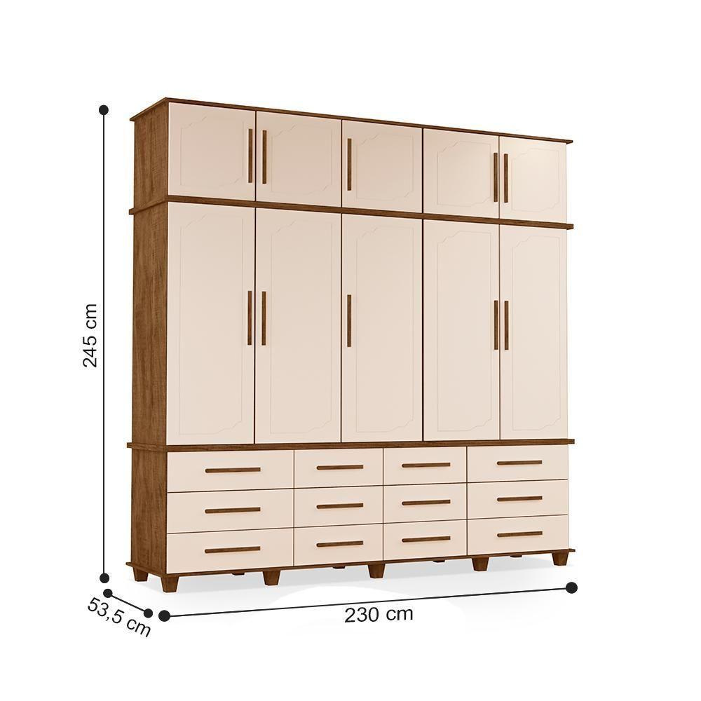 Guarda-roupa Com 5 Portas Berlim Malbec Off White - 2