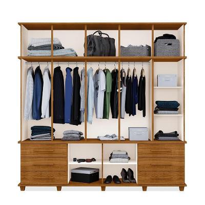 Guarda Roupa armário Berlim 5 Portas 6 Gavetas Malbec Off White MDF Luapa