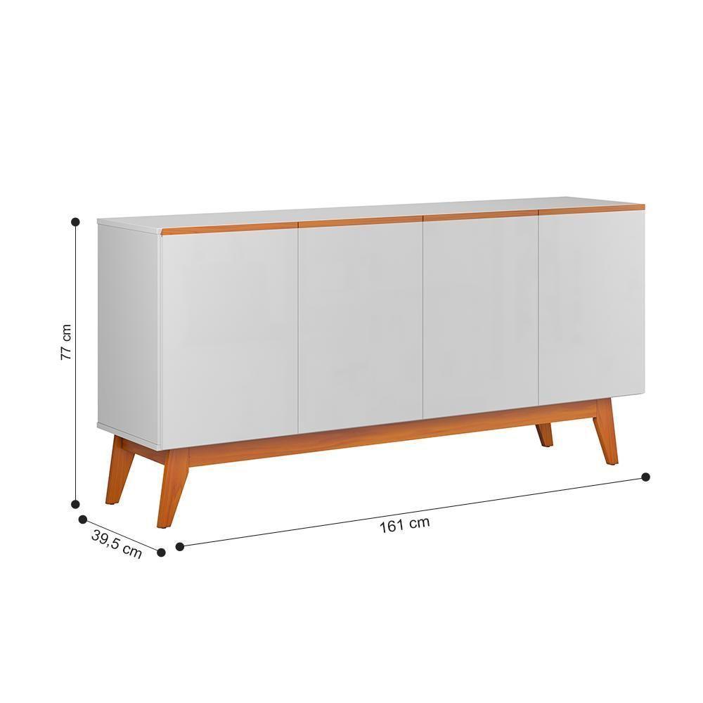 Buffet Para Sala De Jantar 4 Portas Pará Branco Nature - 4