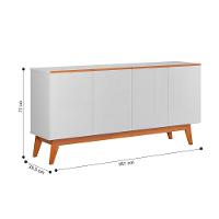 Buffet Para Sala De Jantar 4 Portas Pará Branco Nature - 4