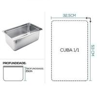Kit 2 Cubas Gastronomica Inox 1/1X200mm Com Tampas Brasinox - 2