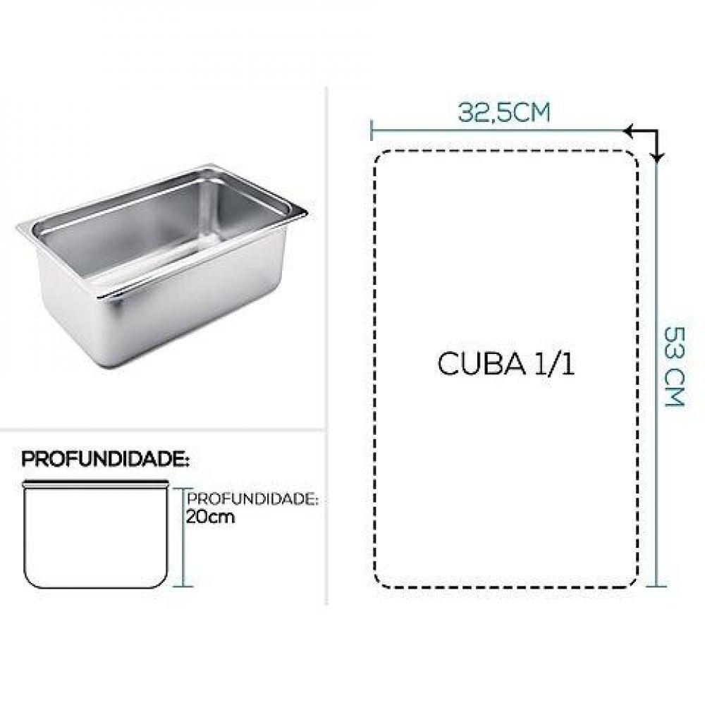 Cuba Gastronomica Inox Gn 1/1 X 200mm Com Tampa Brasinox - 2