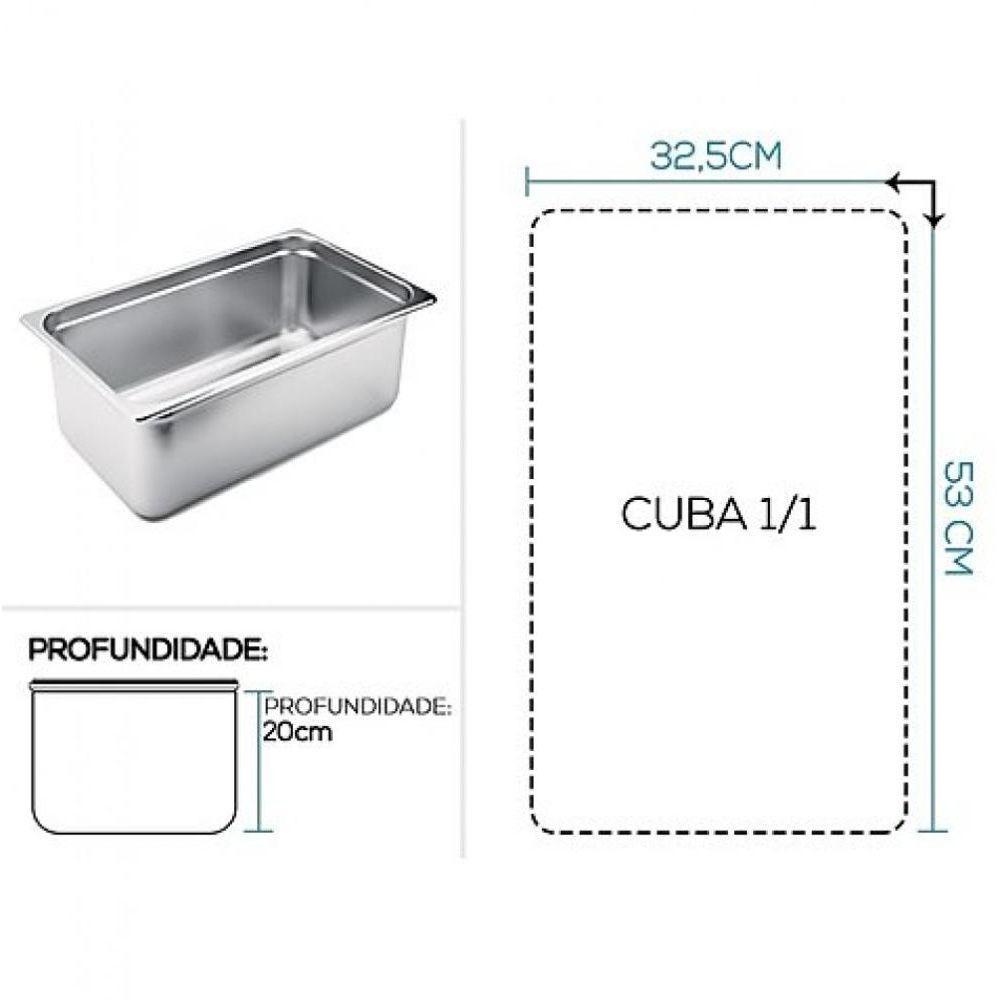 Cuba Gastronomica Inox Gn 1/1 X 200mm Com Tampa Brasinox - 8