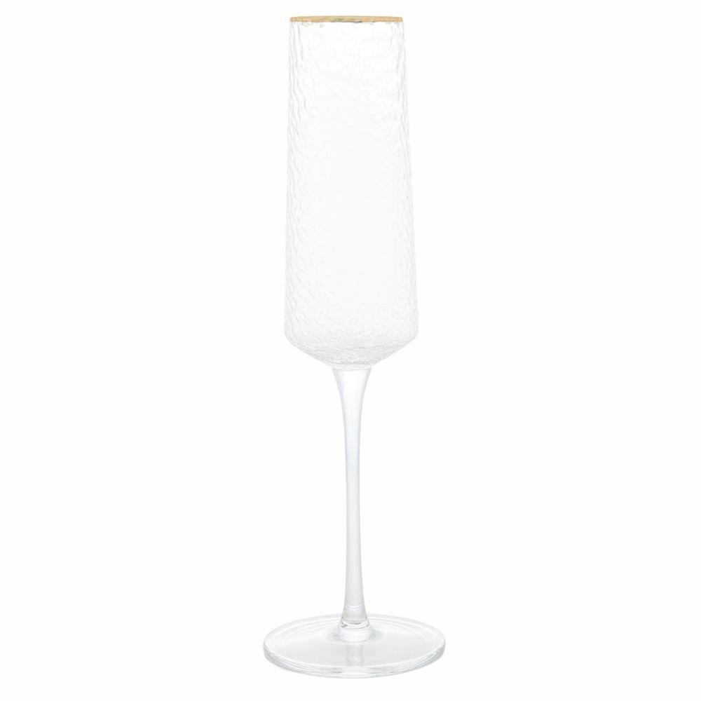 Taça Para Champanhe Em Cristal Martelado Petra 300ml Lyor Transparente - 5