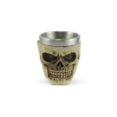 Copo De Shot Dose Em Aço Inox Resina Modelo Caveira Crânio