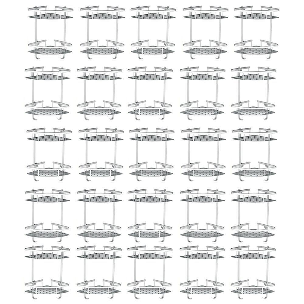 Suporte Porta Shampoo Sabonete Banheiro Kit 25 Und Aluminio - 1