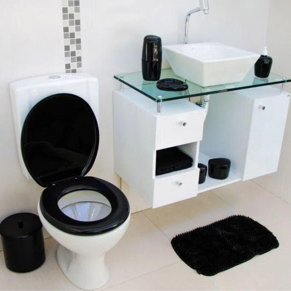 Assento Almofadado Oval - Astra Preto - 2