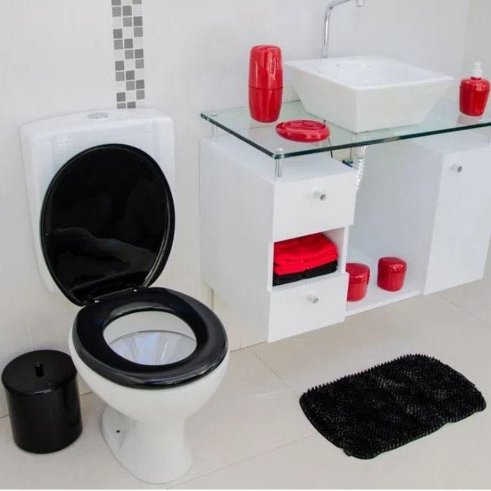 Assento Almofadado Oval - Astra Preto - 3