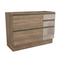 Módulo Cozinha Kappesberg Maxxi Balcão G747 1 Portas e 4 Gavetas c/ Vidro s/ Tampo 120cm Nogal-Kappesberg - 1