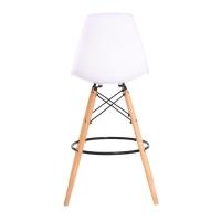 Banqueta Alta Eiffel Branca Base Madeira Cozinha Bar Bistrô - 3