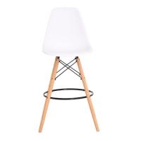 Banqueta Alta Eiffel Branca Base Madeira Cozinha Bar Bistrô - 5