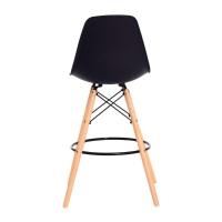 Kit 2 Banquetas Alta Preta Base Madeira Cozinha Bar Bistrô - 2