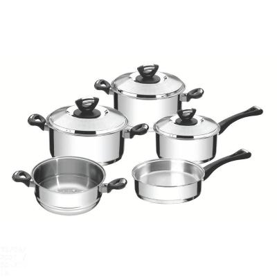 Jogo De Panelas Solar Baquelite Em Aço Inox Fundo Triplo Com Cabos E Alças De Baquelite 5