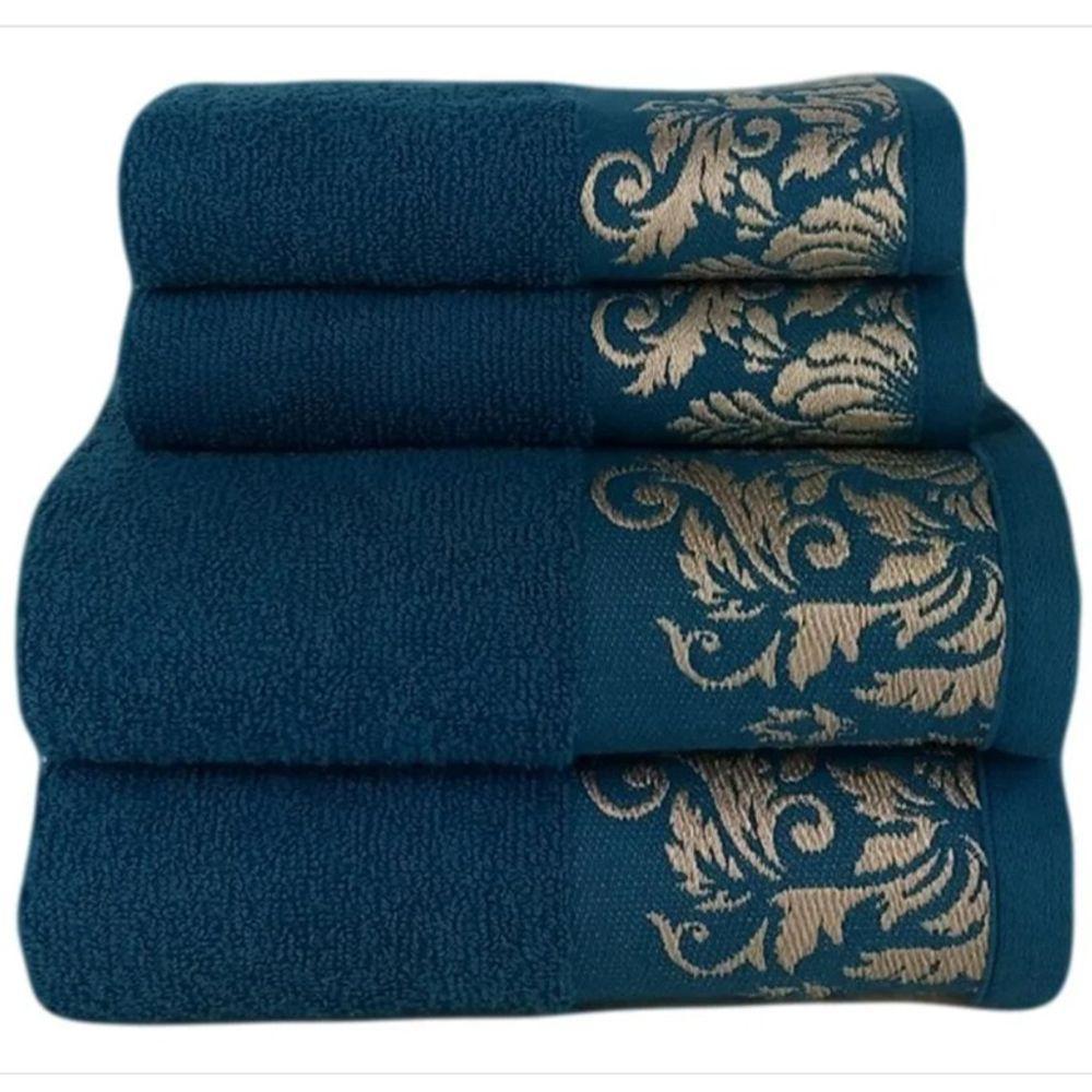 Jogo De Toalha Lmpeter Viena Petróleo (02 Banho + 02 Rosto) - 1