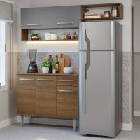 Armário De Cozinha Compacta 165cm Rustic/cinza Emilly Madesa 08 Rustic/cinza - 1