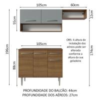 Armário De Cozinha Compacta 165cm Rustic/cinza Emilly Madesa 08 Rustic/cinza - 9