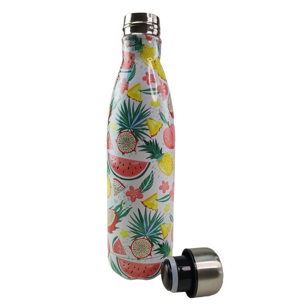 Garrafa Termica Estampada Flores Frutas Aço Inox Floral Florido 500ml Agua Gelada Squeeze Academia - 3