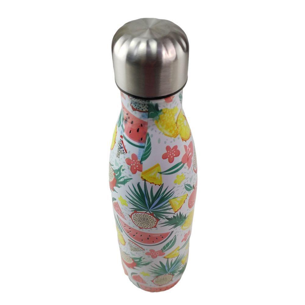 Garrafa Termica Estampada Flores Frutas Aço Inox Floral Florido 500ml Agua Gelada Squeeze Academia - 4
