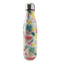 Garrafa Termica Estampada Flores Frutas Aço Inox Floral Florido 500ml Agua Gelada Squeeze Academia - 1