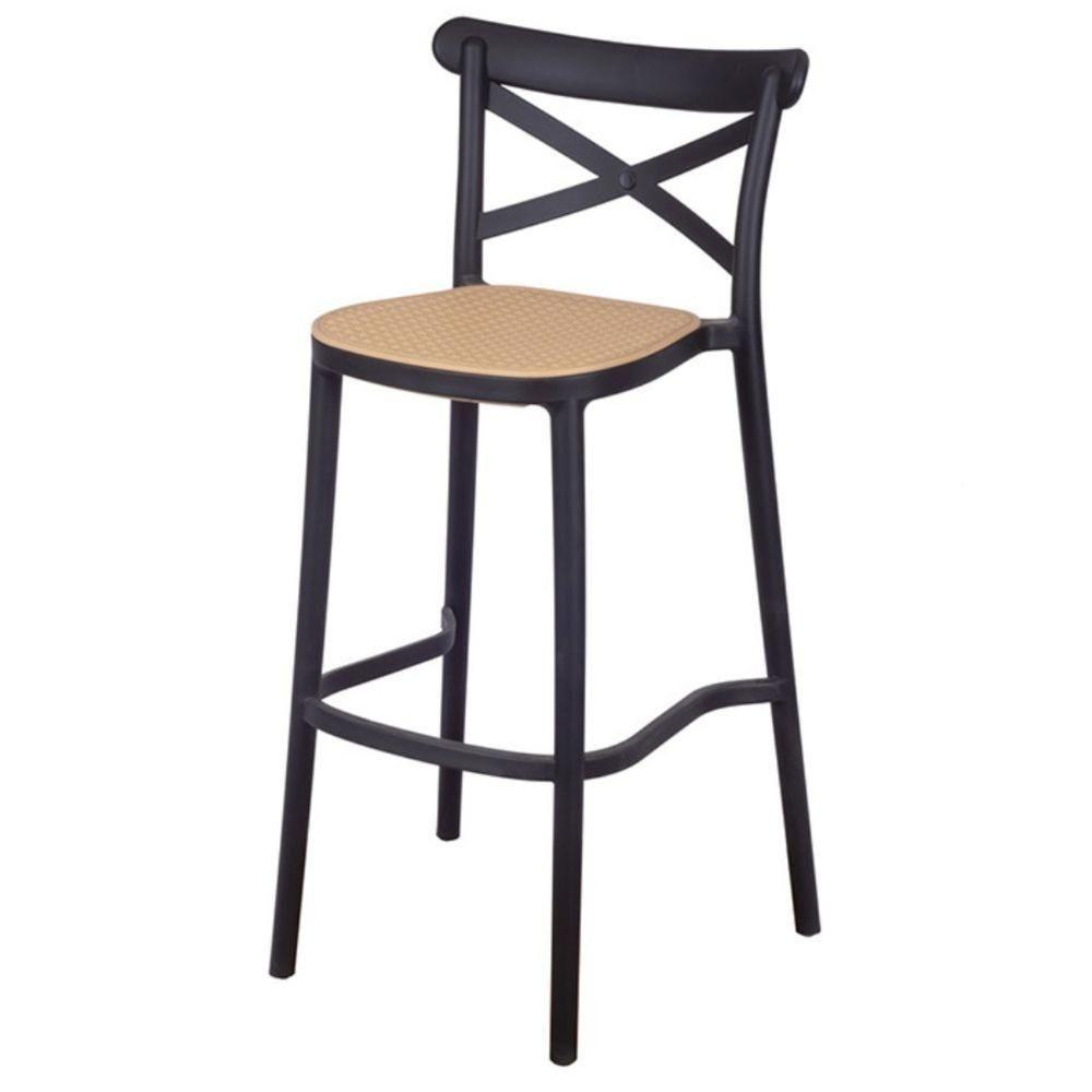 Banqueta Alta Katrina Plats Polipropileno Preto - 1