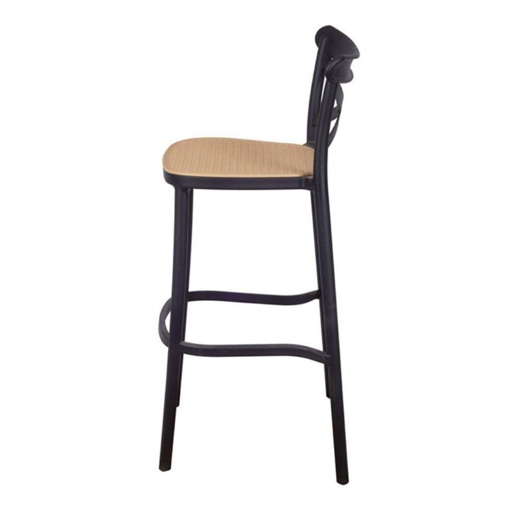 Banqueta Alta Katrina Plats Polipropileno Preto - 3