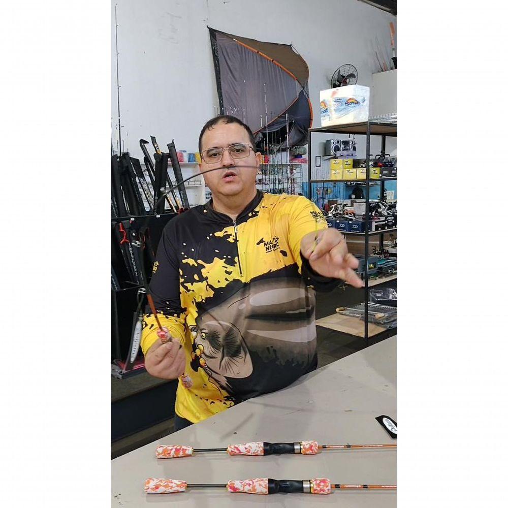 Vara De Carretilha Em Carbono Safira Pingadinha Rodadinha Tamanho 1,10m - 2