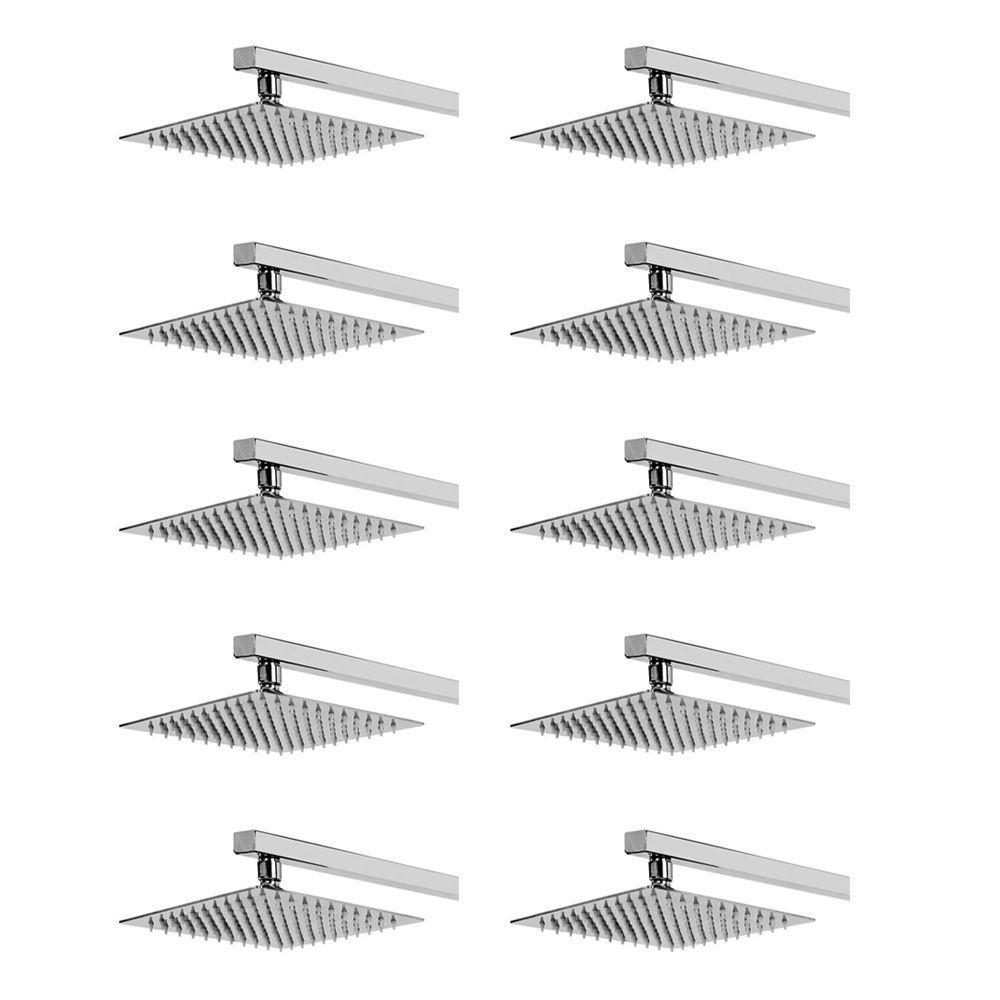 Ducha Chuveiro Slim 20x20 Kit 10 Unidades Suporte Parede Banheiro Area Externa Quintal Piscina - 1